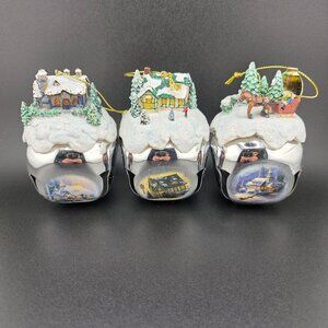 Bradford Exchange Sleigh Bells Ornaments 3pc New